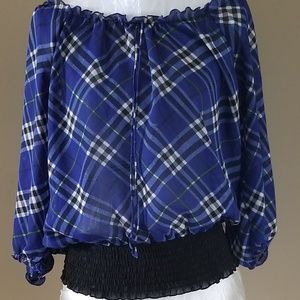 Size L. Blue Diamond Blouse